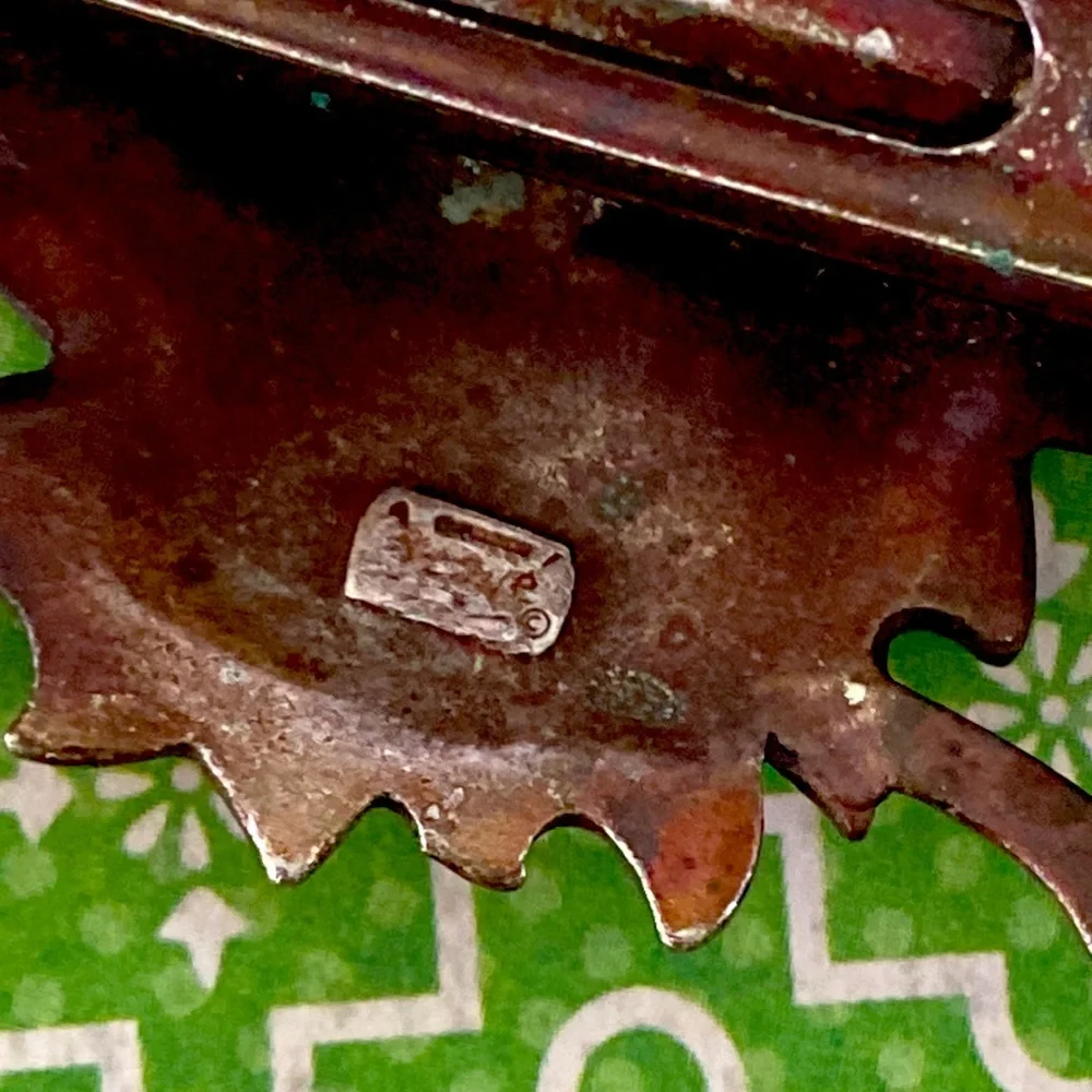 80s metal patina sun moon stars barrette